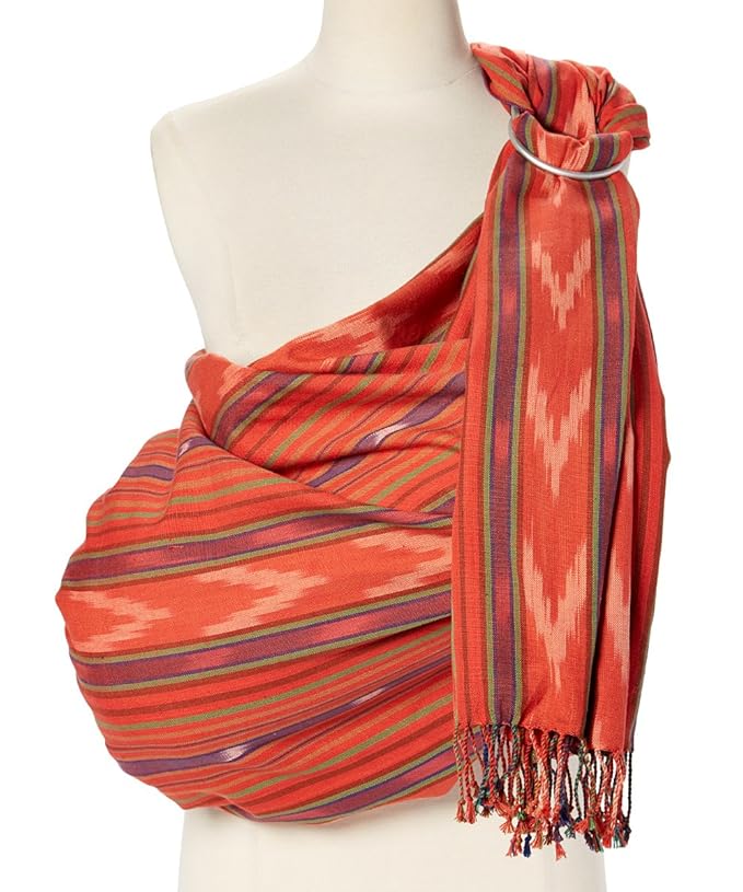 Hip Baby Wrap Ring Sling Baby Carrier for Infants and Toddlers - Beautiful, 100% Soft Cotton Baby Wraps Carrier for Babies 8-35 lbs - Perfect Baby Shower Gifts Moms and Dads - Nursing Cover (Sahara)-BubblyBeeBaby