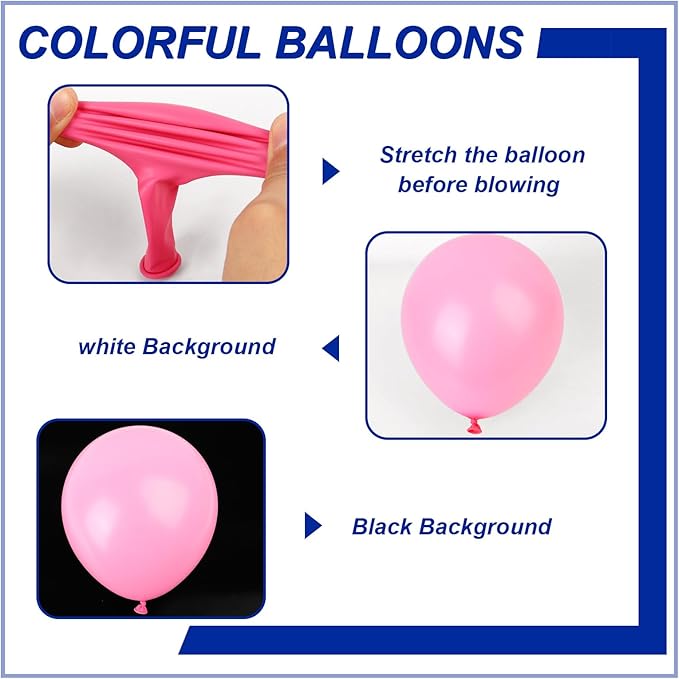 140pcs Pink Round Balloons Different Sizes 18 12 10 5 Inch Latex Balloons for Arch Decoration Party Balloon Kit for Graduation Birthday Party Wedding Balloon Baby Shower Decoration-BubblyBeeBaby