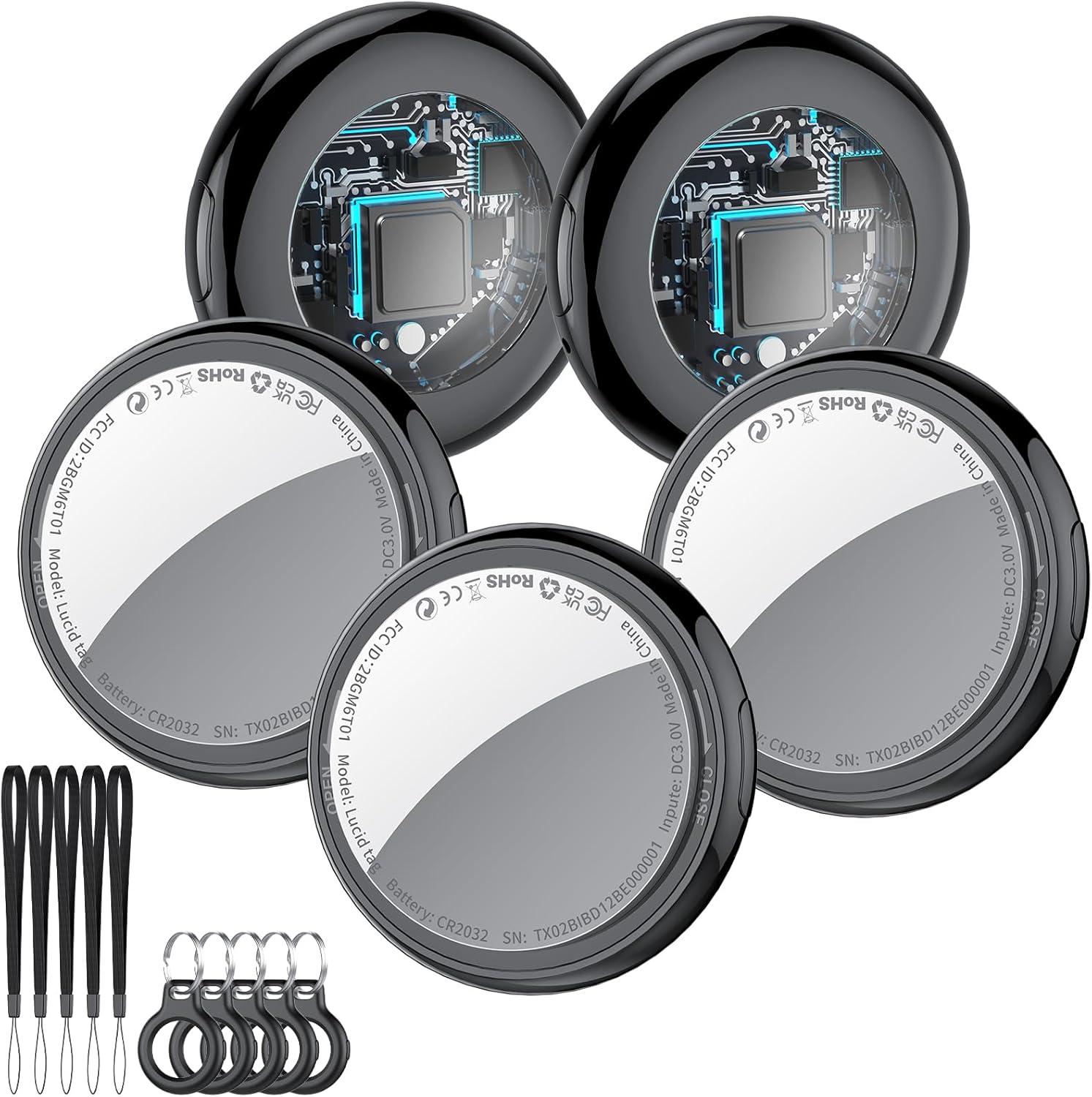 2025 New [Apple MFi Certified] (iOS Only) Air Tracker Tags-5 Pack, Bluetooth Tracker for Apple Find My, Replaceable Battery, Key Finder and Item Locator Smart Tag for Keys, Bags, Luggage, Pets, Wallet