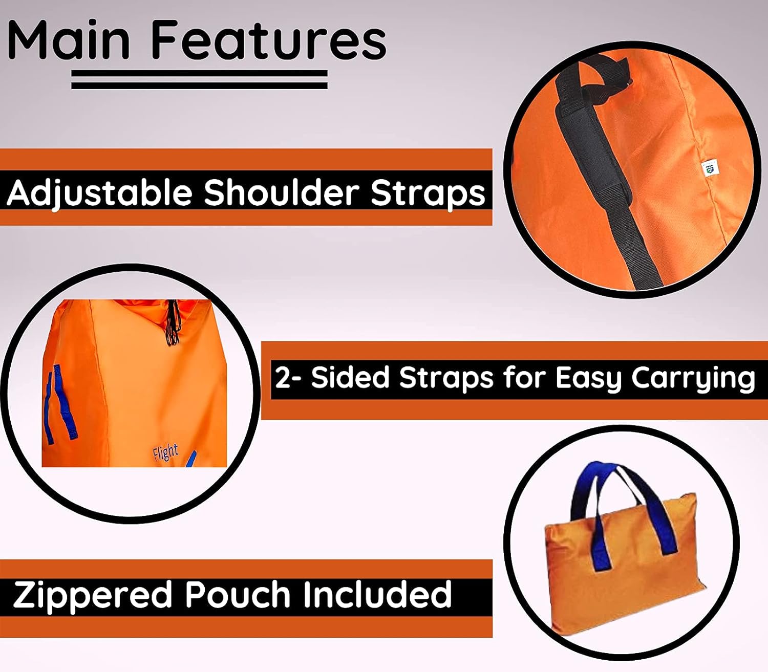 Alnoor USA Gate Check Bag for Single & Double Stroller Travel Bag for Air Plane | Extra Large & Ultra Durable - Includes Padded Shoulder Straps for Comfort & Durability With Pouch – Bonus E-Book