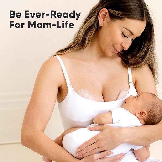 14-Pack Organic Nursing Pads - Washable Breast Pads for Breastfeeding, Nursing Bra Nipple Pads for Breastfeeding, Pumping Bra Reusable Breast Pads, Maternity Breastfeeding Bra Pads (Neutrals, L 4.8")-BubblyBeeBaby