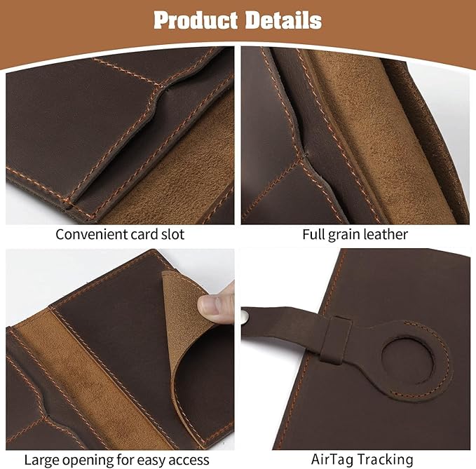 Jack&Chris Genuine Leather Passport Holder For Travel, RFID Blocking Handmade Passport Holder with Card Case Organized & Safe, Quality Travel Essentials for Women and Men for Gifting, Coffee-BubblyBeeBaby