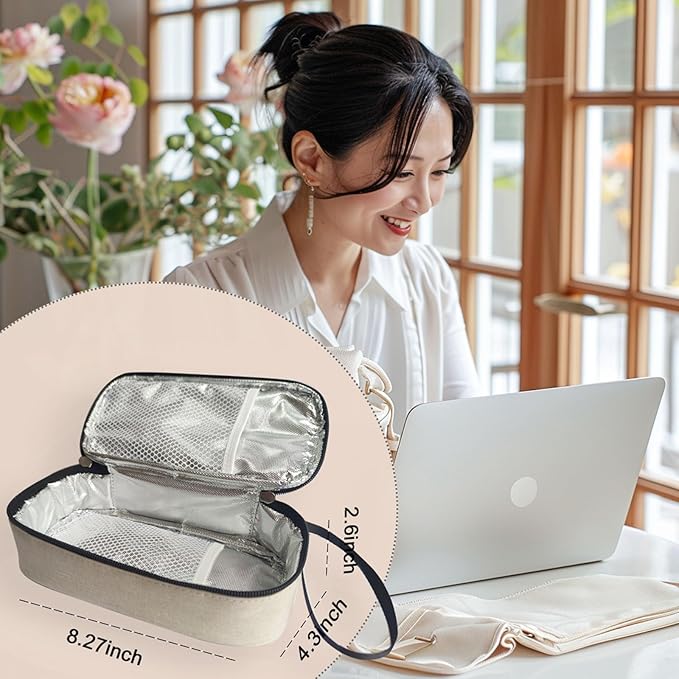 Insulated Breastmilk Cooler Bag with 2 Ice Packs - Breastmilk Cooler Organizer Bag for Daycare, Breastfeeding Mom Travel Outdoor-BubblyBeeBaby