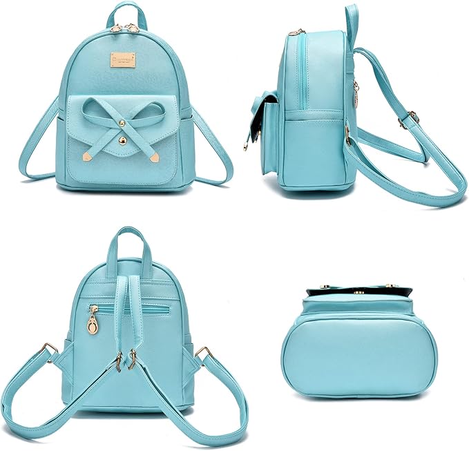 I IHAYNER Girls Bowknot Cute Leather Backpack Mini Backpack Purse for Women-BubblyBeeBaby