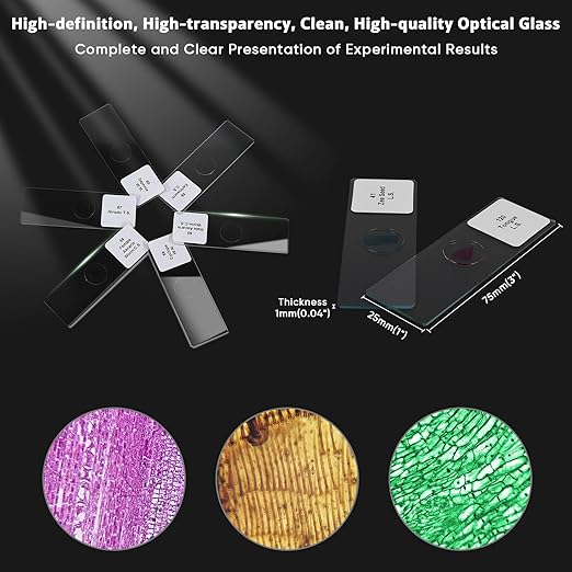 120 Microscope Slides with Specimens,Prepared Microscope Slides for Kids,Glass Slides for Microscope,Prepared Slides for Kids Microscope,Microscope Slide Preparation Kit for Biology Science Classes-BubblyBeeBaby