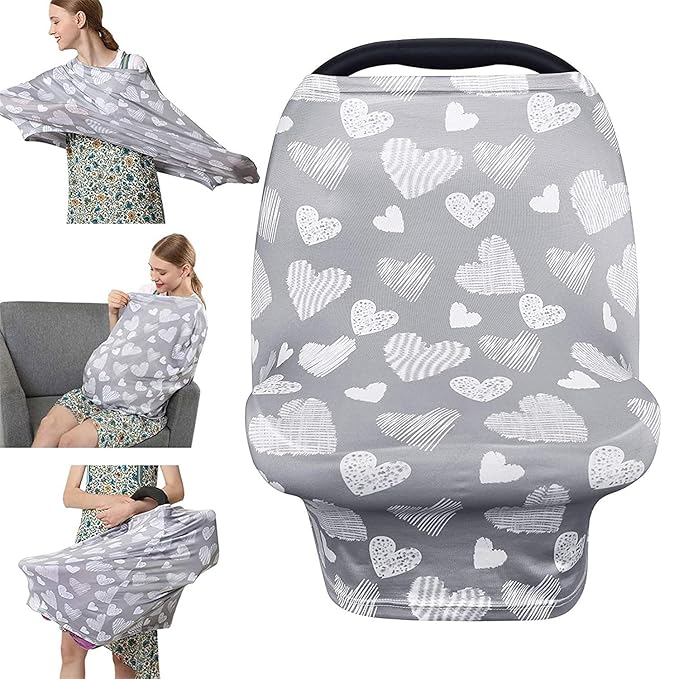 Yoofoss Nursing Cover Breastfeeding Scarf - Baby Car Seat Covers, Infant Stroller Cover, Strechy Carseat Canopy for Boys and Girls-BubblyBeeBaby