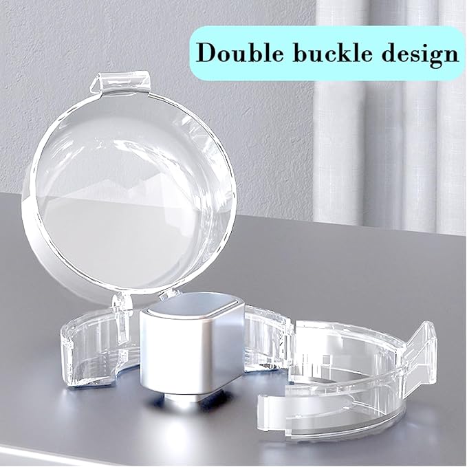 2 Pack Deadbolt Child Safety Lock Cover, Child Proof Door Knob Cover, Large Size Door Safety Deadbolt Lock for Kids, 2.76 * 2.14"-BubblyBeeBaby