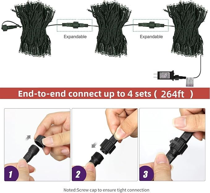 HOME LIGHTING 66ft Christmas Decorative Mini Lights, 200 LED Green Wire Fairy Starry String Lights Plug in, 8 Lighting Mode, for Indoor Outdoor Xmas Tree Wedding Party Garden Decoration (Red & White)-BubblyBeeBaby