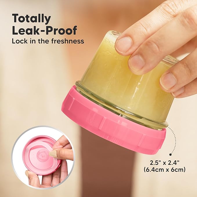 KeaBabies 12pk 4oz Glass Baby Food Containers with Lids - Leak-Proof, Microwavable Small Glass Jars, Baby Purees & Toddler Snack Storage Containers, BPA-Free, Dishwasher & Freezer Safe (Sunset)-BubblyBeeBaby