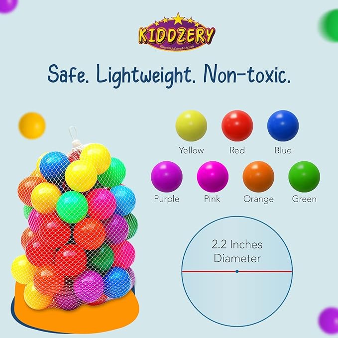 Kids Ball Pit Pop Up Large Tent for Toddlers - Indoor & Outdoor Gift Toys for Infants Girls & Boys, Baby Playpen with Zippered Storage Bag, 200 BallPit Balls Included-BubblyBeeBaby