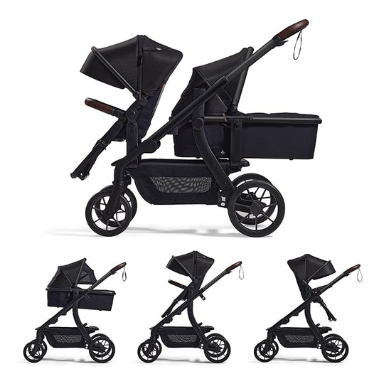 Momcozy ChangeGo Baby Stroller, Convertible Single-to-Double-to-Wagon Stroller with 23 Configurations, Seat Included, Large PU Wheels, All-Wheel Suspension ＆ Extendable UPF50+ Canopy-BubblyBeeBaby