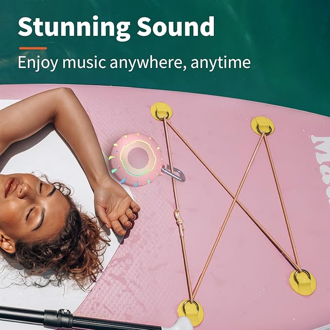 HEYSONG Waterproof Shower Bluetooth Speaker, Durable & Portable with Clear Sound, Ideal for Shower, Pool, Beach & Kayaking – Great Gift for Girls, Women-BubblyBeeBaby