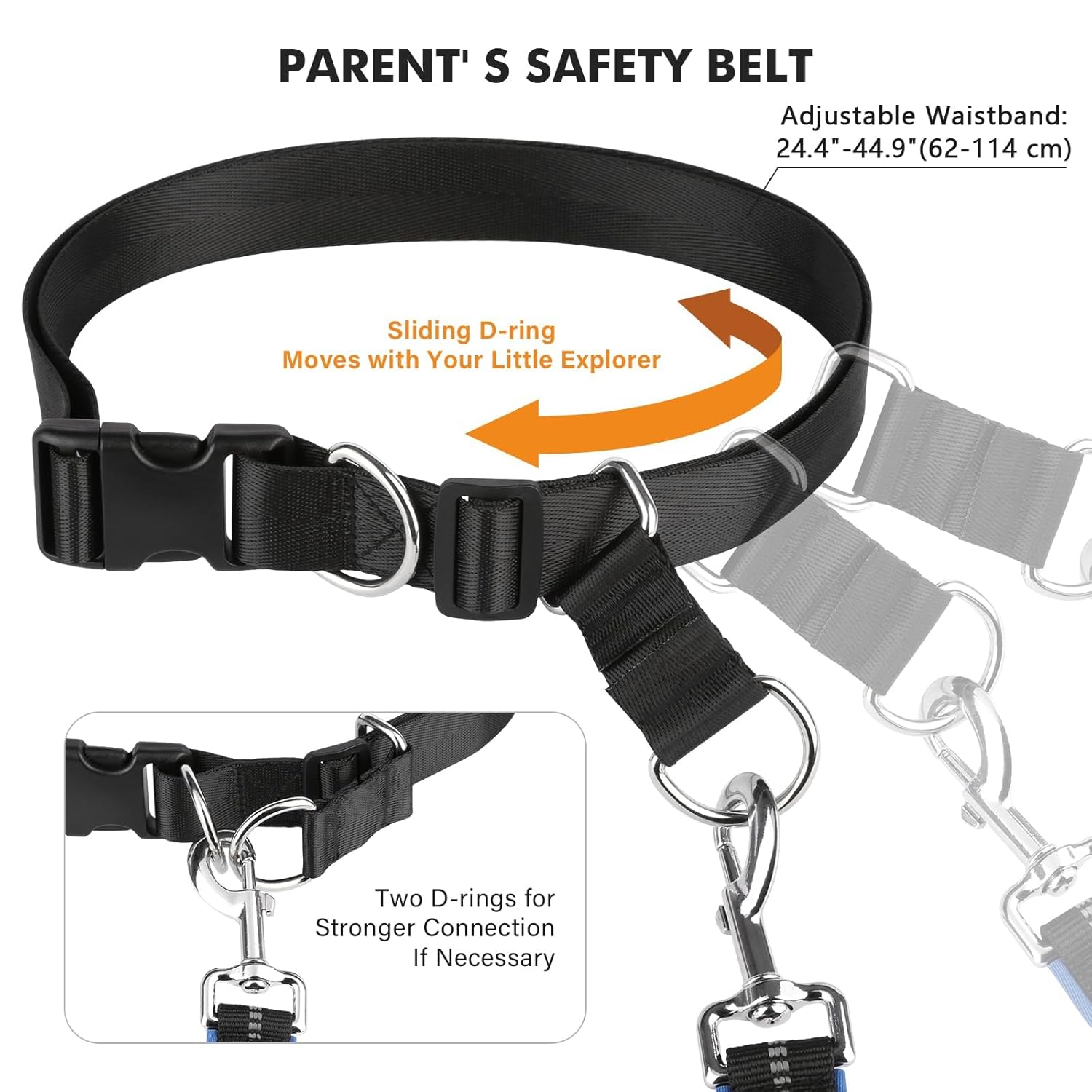 Safety Waist Leash Harness for Kids with Autism, Hands-Free Waist Belt Link with 3 Padded Handles and Durable Bungee, Secure Public Walking for Special Needs ADHD/ASD Autistic Children
