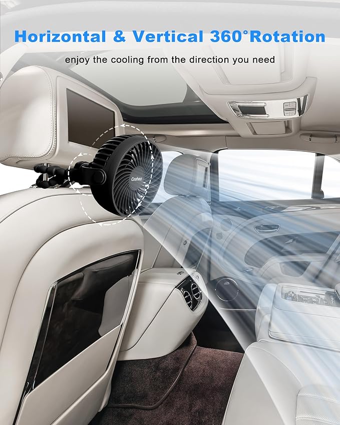 Stroller Fan Clip on for Baby, 4000mAh Rechargeable Battery Operated, Flexible Tripod, 3 Wind Speed, 360° Rotatable, Small Cooling Portable Fan for Car Seat Crib Golf Cart Bike Treadmill, Black-BubblyBeeBaby