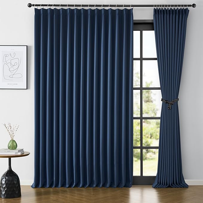 KEQIAOSUOCAI Extra Wide Patio Sliding Door Curtains 95 Inces Long 2 Panels, Vertical Blinds with Pinch Pleat Room Divider Curtain Drapes for Living Room French Door(100 x 95 inch Long)-BubblyBeeBaby