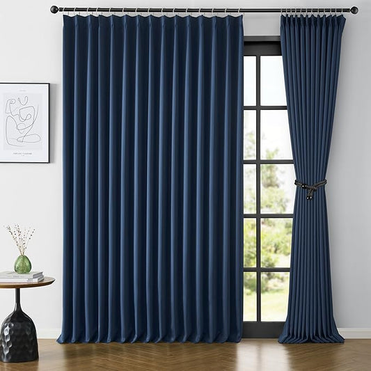 KEQIAOSUOCAI Extra Wide Patio Sliding Door Curtains 95 Inces Long 2 Panels, Vertical Blinds with Pinch Pleat Room Divider Curtain Drapes for Living Room French Door(100 x 95 inch Long)-BubblyBeeBaby