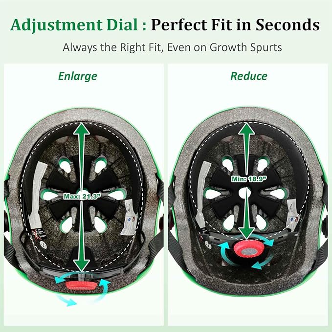 KAMUGO Kids Adjustable Helmet, with Sports Protective Gear Set Knee Elbow Wrist Pads for Toddler Age 2-8 Boys Girls, Bike Skateboard Hoverboard Scooter Rollerblading Helmet Set-BubblyBeeBaby