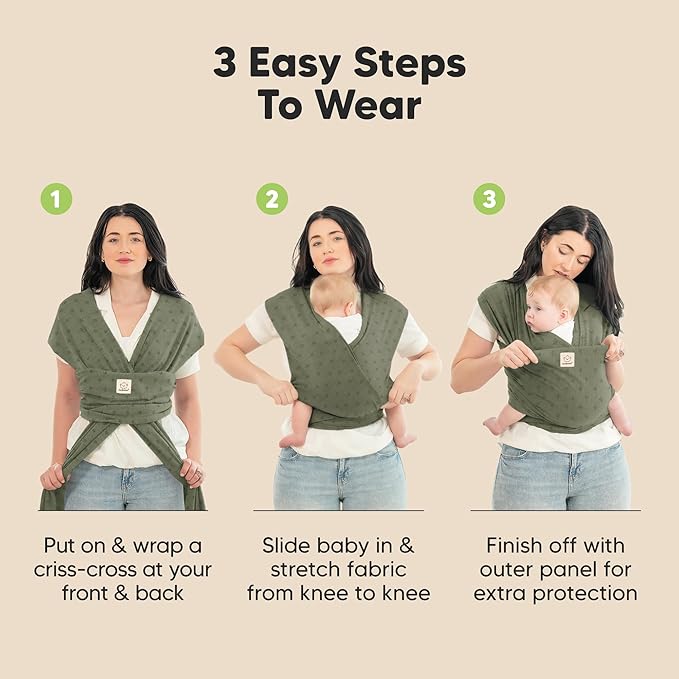 KeaBabies Baby Wrap Carrier - All in 1 Original Baby Carrier Newborn to Toddler Sling, Easy to Wear, Hands Free Bonding, Lightweight, Breathable Infant Wraps (Forest Berries)-BubblyBeeBaby