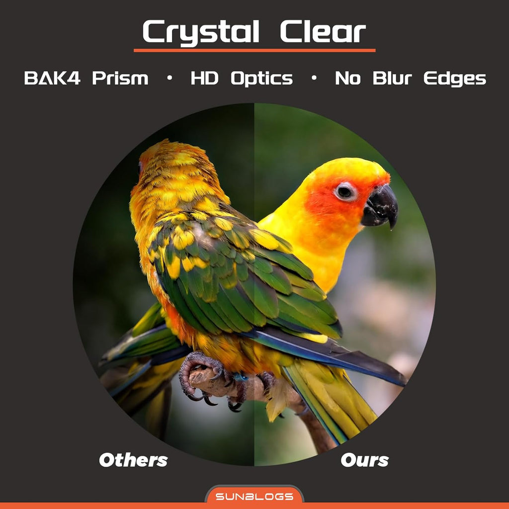 12x42 HD Binoculars for Adults,Super Bright BAK4 Prism High Powered Waterproof Binoculars with Low Light Vision for Bird Watching Outdoor Hunting Travel Hiking Sports Stargazing Cruise (Black)