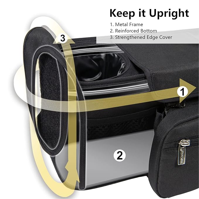 TOPDesign Universal Baby Stroller Organizer, Stroller Caddy with Heightened Insulated Cup Holders & Non-Slip Secure Hooks Accessories, Fits Most Strollers, Machine Washable (Black)-BubblyBeeBaby