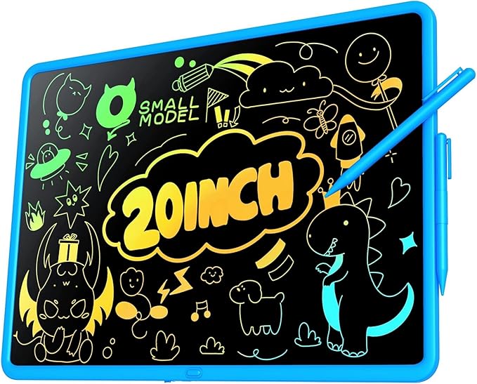 20 Inch LCD Writing Tablet for Kids, Rechargeable Large Kids Drawing Pad, Mess Free Drawing Tablet, Doodle Board, Educational & Learning Drawing Toys for Boys and Girls Aged 3+ Years Old Birthday Gift-BubblyBeeBaby