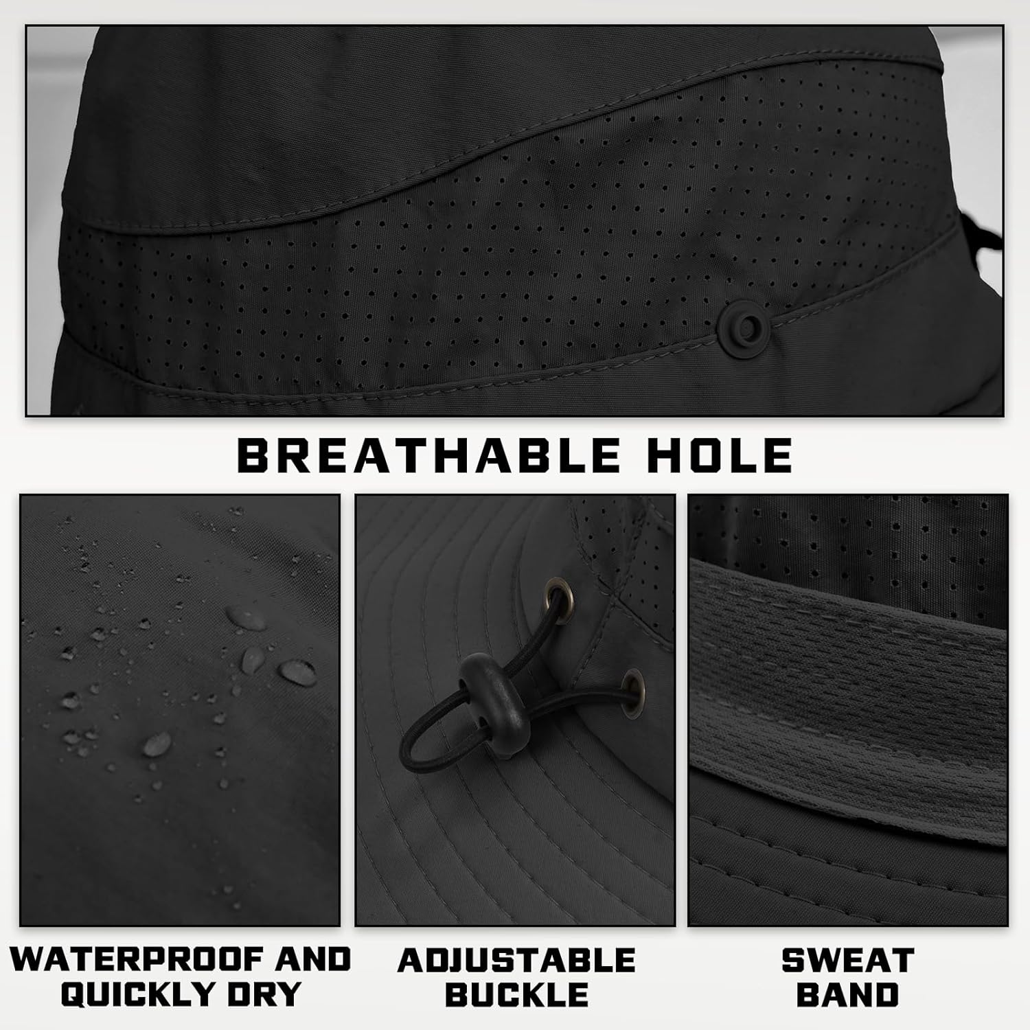 Sun Hats for Men Women, UPF50+ Protection Safari Hat,Wide Brim Fishing Hat with Neck Flap,Bucket Hats for Beach Hiking