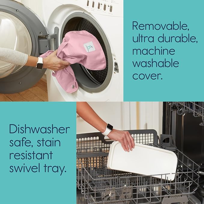 Hiccapop OmniBoost Travel Booster Seat with Tray for Baby | Folding Portable Baby Booster Seat for Dining Table, Camping, Beach, Grandma’s | Tip-Free Design Straps to Kitchen Chairs - Booster Chair-BubblyBeeBaby