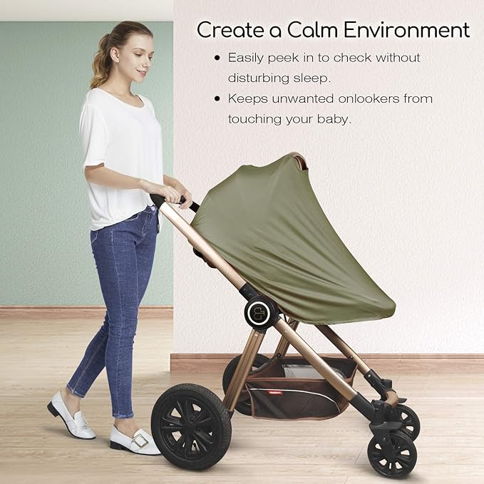 Nursing Cover & Baby Nursing Poncho,Multi Use Breastfeeding Cover for CarSeat Canopy, High Seat Cover, Stroller Cover, Shopping Cart Cover,Nursing Scarf for Boy and Girl by Kefee Kol (Green)-BubblyBeeBaby