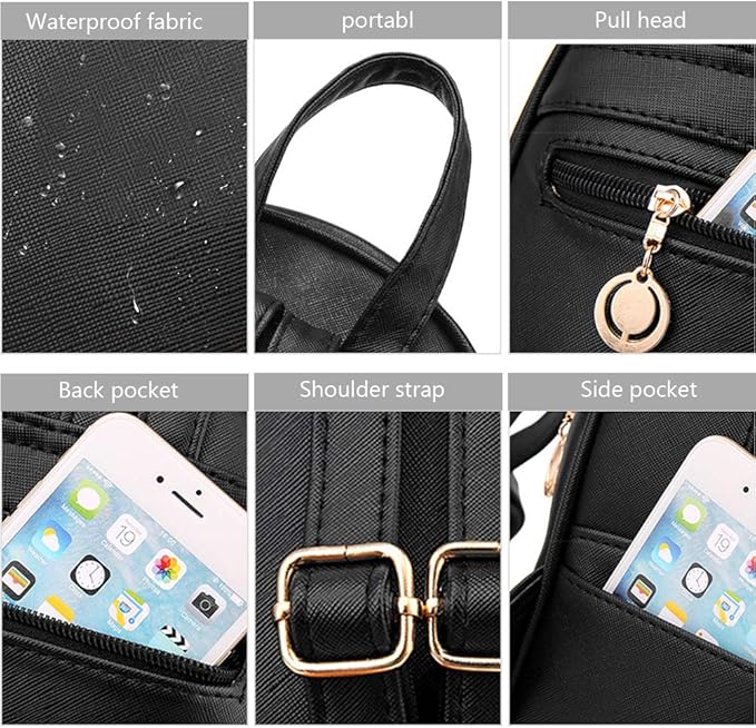 I IHAYNER Girls Bowknot Cute Leather Backpack Mini Backpack Purse for Women-BubblyBeeBaby