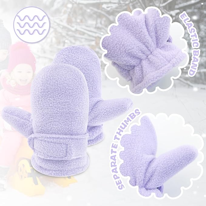 BAVST Baby Toddler Winter Mittens Girls Warm Fleece Lined Gloves Kids Sherpa Lined Mittens for Boys-BubblyBeeBaby