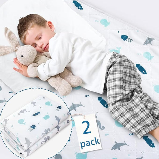 Incontinence Bed Pads 2 Pack, Bed Pads Washable Waterproof, Pee Pads for Kids, Adults, Elderly, and Pets, Bed Wetting Pads for Twin and Toddler Beds, Reusable Puppy Pads, Non Slip and Easy to Change-BubblyBeeBaby