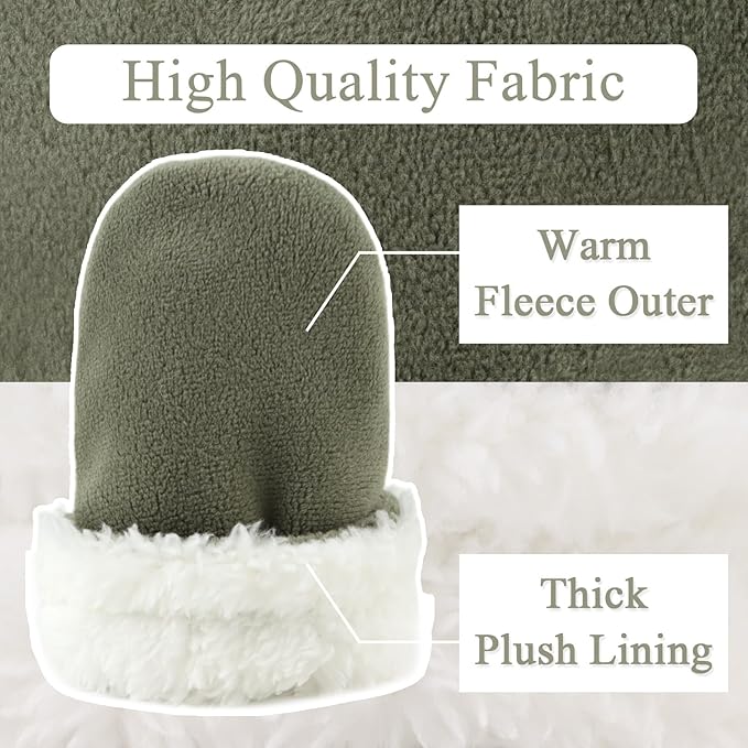 Zsedrut No Scratch Baby Mittens Toddler Infant Fleece Lined Gloves Winter Warm Mitten for Baby Boys Girls-BubblyBeeBaby