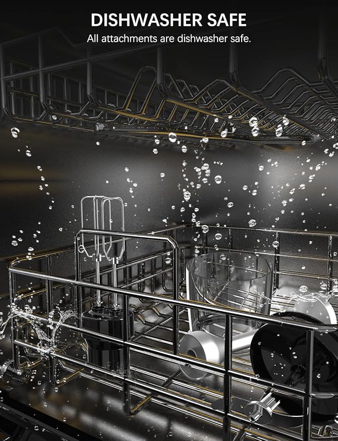 Immersion Blender Handheld GAVASTO Hand Blender,20 Speeds and Turbo Mode Hand Mixer, 3-in-1 Heavy Duty Copper Motor Stainless Steel-BubblyBeeBaby