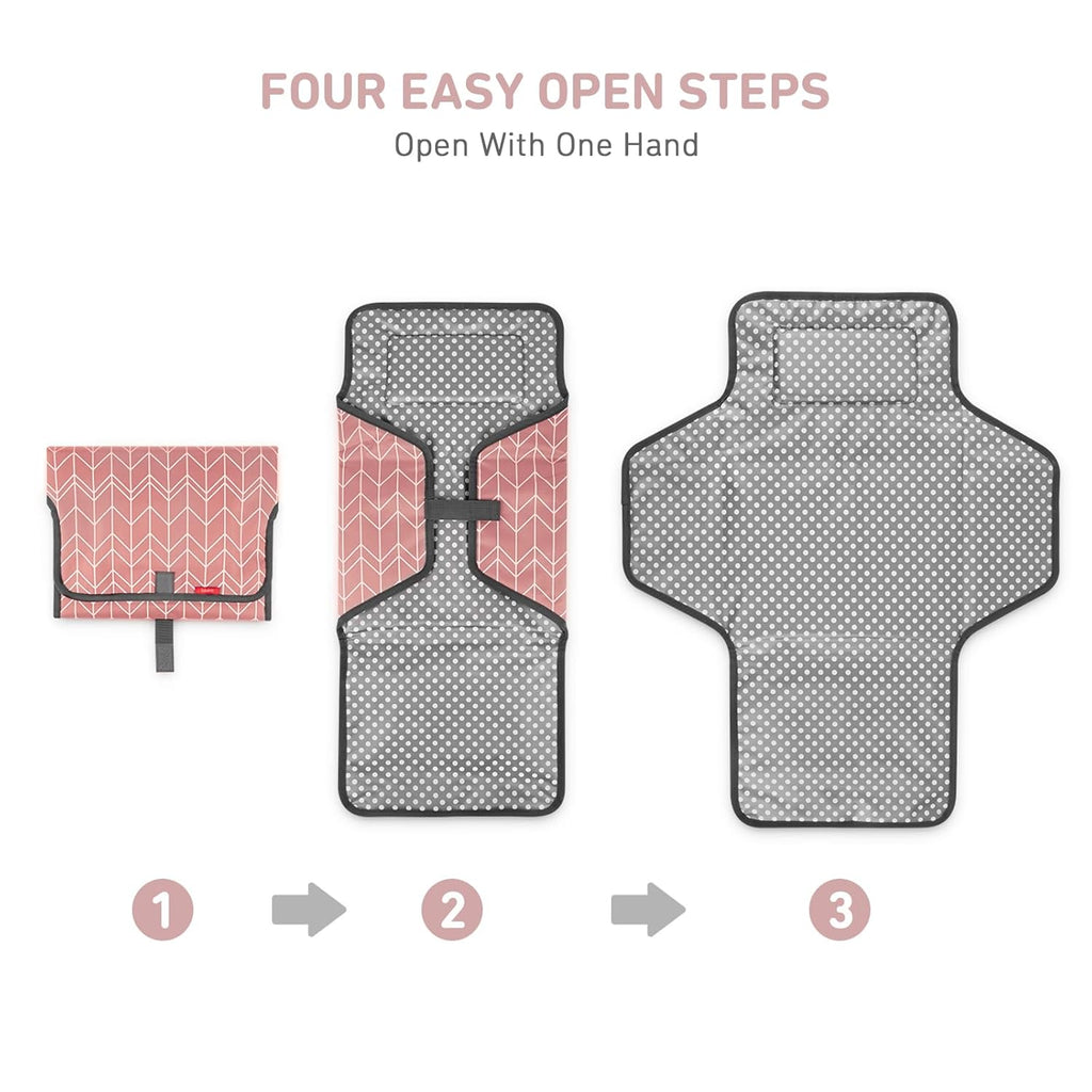 Babebay Waterproof Portable Diaper Changing Pad, Foldable Travel Changing Mat for Baby Girl Boy, Lightweight Travel Changing Station, Boho Geometric Pattern