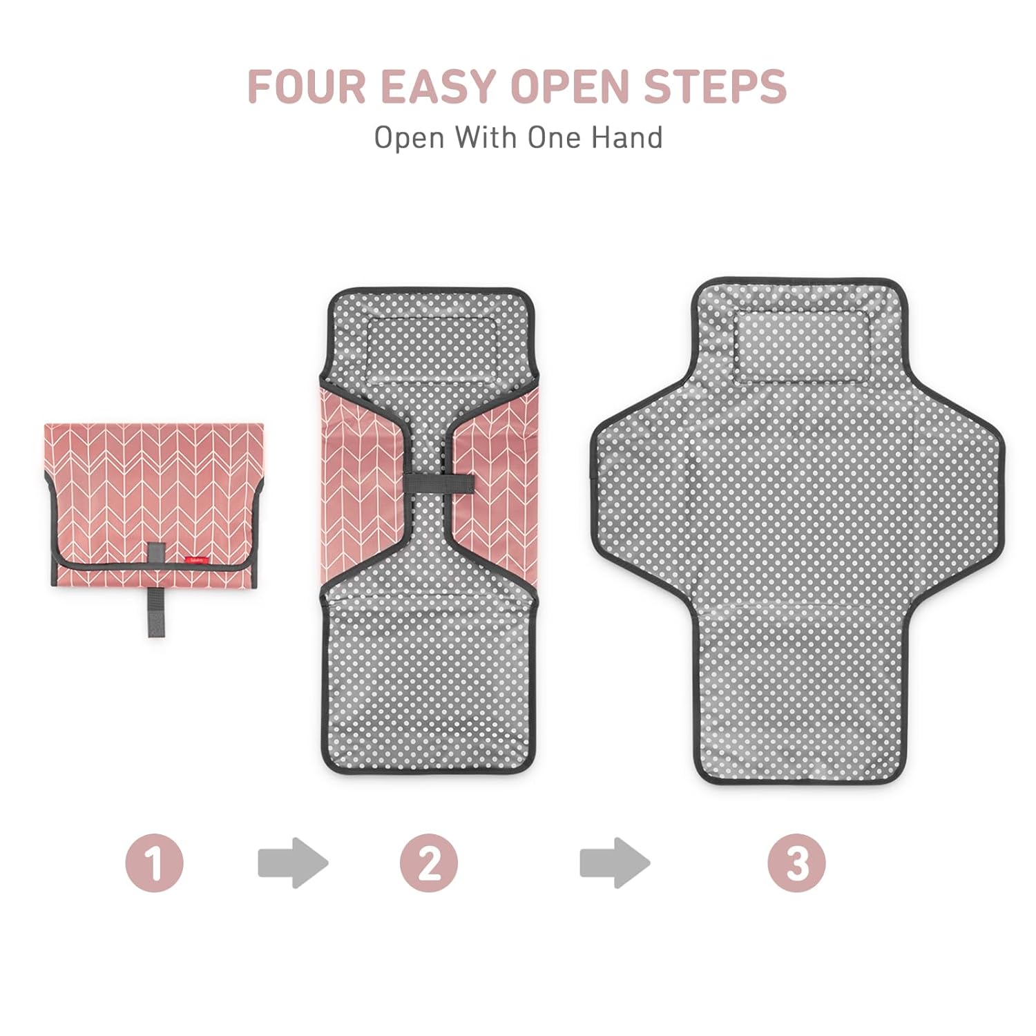 Babebay Waterproof Portable Diaper Changing Pad, Foldable Travel Changing Mat for Baby Girl Boy, Lightweight Travel Changing Station, Boho Geometric Pattern