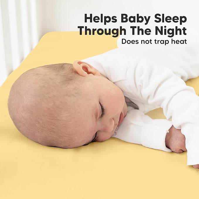 KeaBabies 2-Pack Organic Crib Sheets for Boys, Girls - 52x28 Fitted Crib Mattress Sheet Neutral, Breathable Jersey Cotton Cover for Baby Bed, Toddler Mattress, Soft & Cute Prints (Sunshine)-BubblyBeeBaby