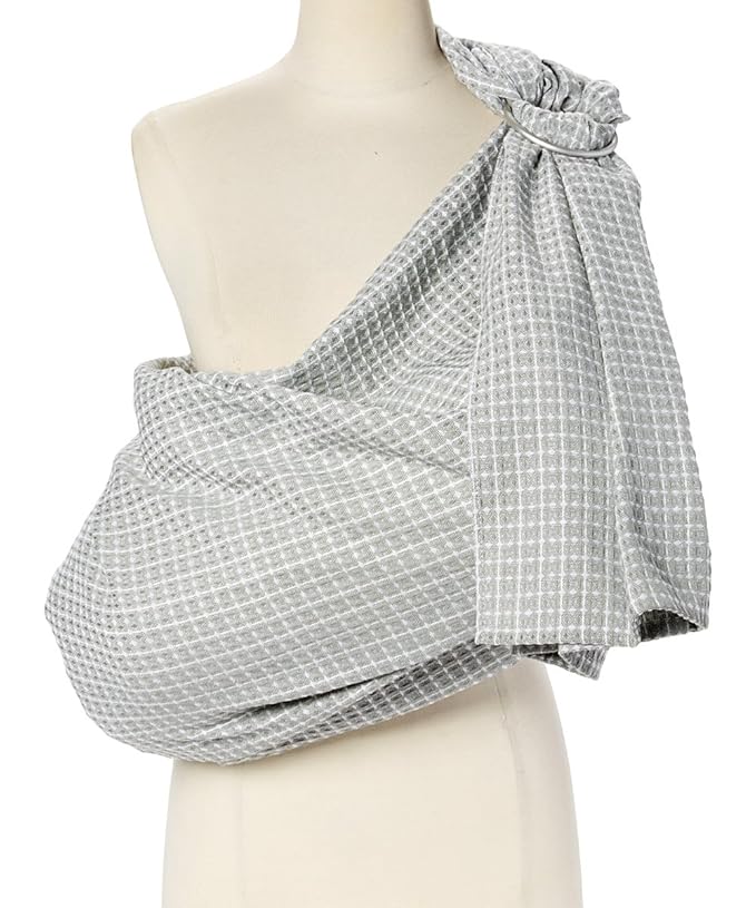 Hip Baby Wrap Ring Sling Baby Carrier for Infants and Toddlers - 100% Soft Cotton Baby Wraps Carrier for Babies 8-35 lbs - Perfect Baby Shower Gifts Moms and Dads - Nursing Cover (Kiwi Honeycomb)-BubblyBeeBaby