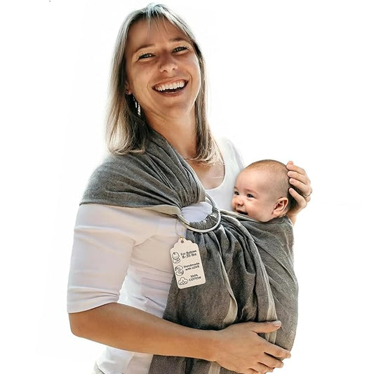 Hip Baby Wrap Ring Sling Baby Carrier for Infants and Toddlers - Beautiful, 100% Soft Cotton Baby Wraps Carrier For Babies 8-35 lbs - Perfect Baby Shower Gifts Moms And Dads - Nursing Cover (Midnight)-BubblyBeeBaby