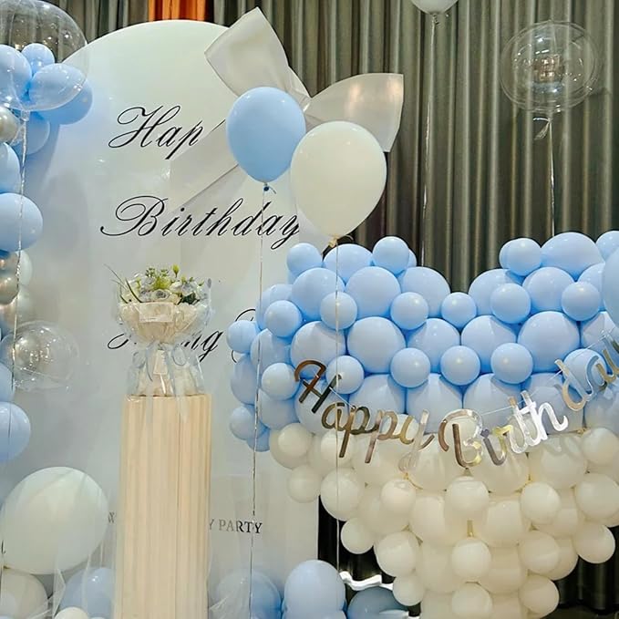 140pcs Makani Blue Round Balloons Different Sizes 18 12 10 5 Inch Latex Balloons for Arch Decoration Party Balloon Kit for Graduation Birthday Party Wedding Balloon Baby Shower Decoration-BubblyBeeBaby