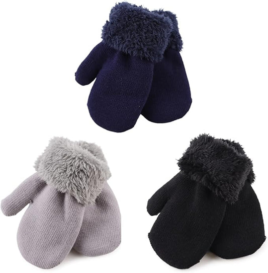 PESAAT Baby Girl Mittens Fleece Toddler Boy Mittens Warm Kids Winter Gloves Unisex Cold Weather Baby Gloves-BubblyBeeBaby