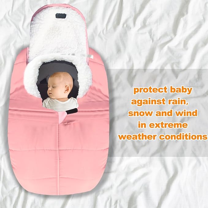 Fairy Baby Winter Car Seat Cover for Babies Carseat– Waterproof, Warm Car Seat Cover Baby – Universal Winter Cover for Back Seat, Infant Car Seat & Baby Carseat（Pink）-BubblyBeeBaby