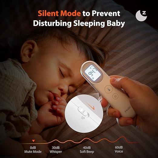 iHealth Infrared Digital Thermometer for Adults and Kids, Baby Thermometer with 3-in-1 Mode & 3-Color Prompt, Fever Alarm & Silent Mode, Forehead & Object Detection, 40 Memory Storages, PT9L, White-BubblyBeeBaby