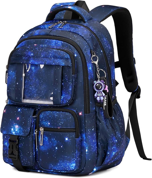 Kids Backpack for Girls Boys School Bags for Middle School Students Book Bag for Elementary Primary Kawaii Ita Backpack, Galaxy Astronaut-BubblyBeeBaby