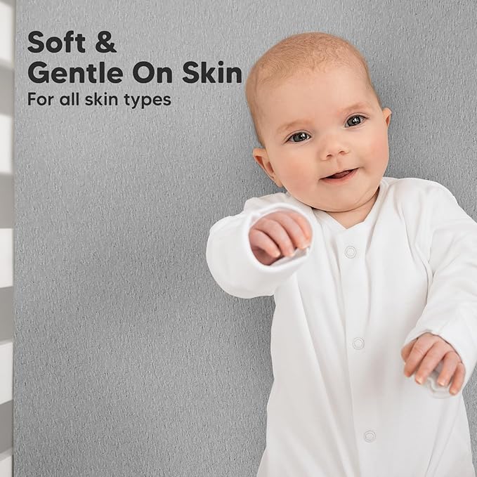 KeaBabies 2-Pack Organic Crib Sheets for Boys, Girls - 52x28 Fitted Crib Mattress Sheet Neutral, Breathable Jersey Cotton Cover for Baby Bed, Toddler Mattress, Soft & Cute Prints (Storm)-BubblyBeeBaby