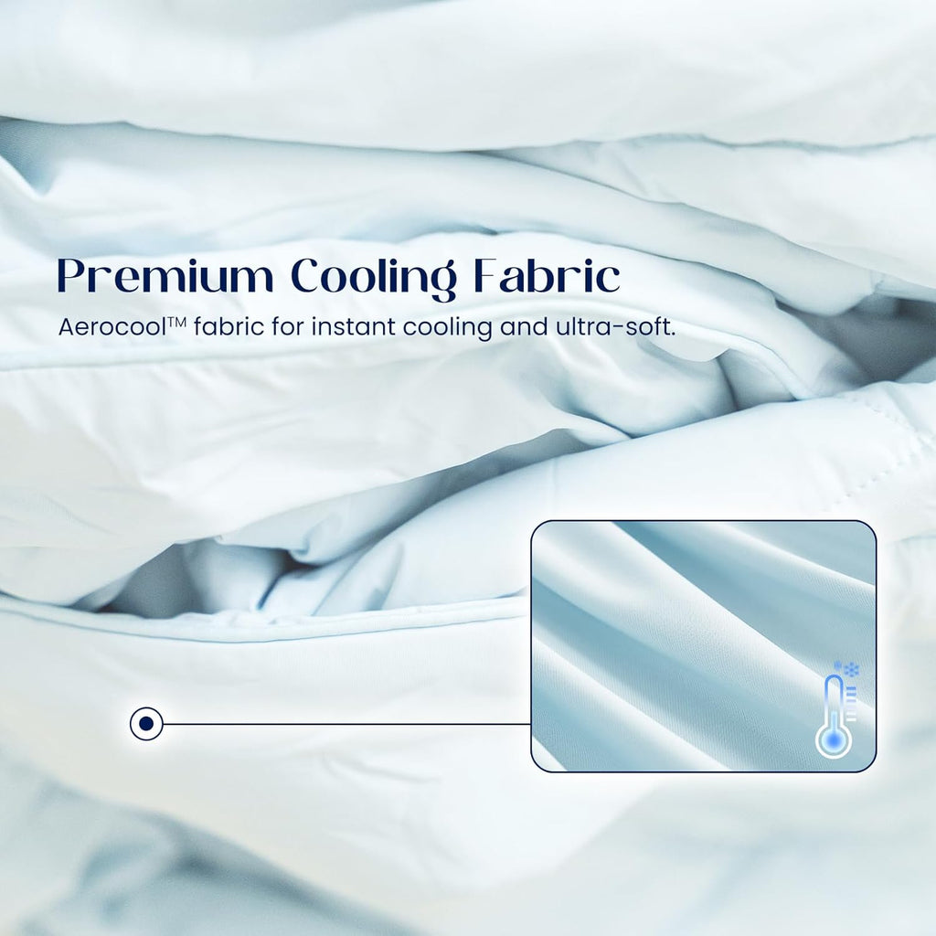 Dream Valley® Outlast® Deepsleep Cooling Comforter, Throw Size, NASA-Grade Space Technology Cooling Blanket for Hot Sleepers Night Sweats, Q-Max > 0.45 Aerocool™ Breathable, Lavender Fog, 60"x80"