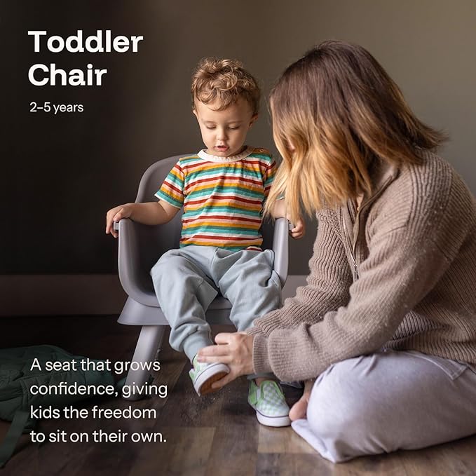 HARPPA 6 in 1 Baby High Chair, Convertible Infant Feeding Chair for Babies & Toddlers Table, Dining Booster Seat with Removable Tray, Grey-BubblyBeeBaby