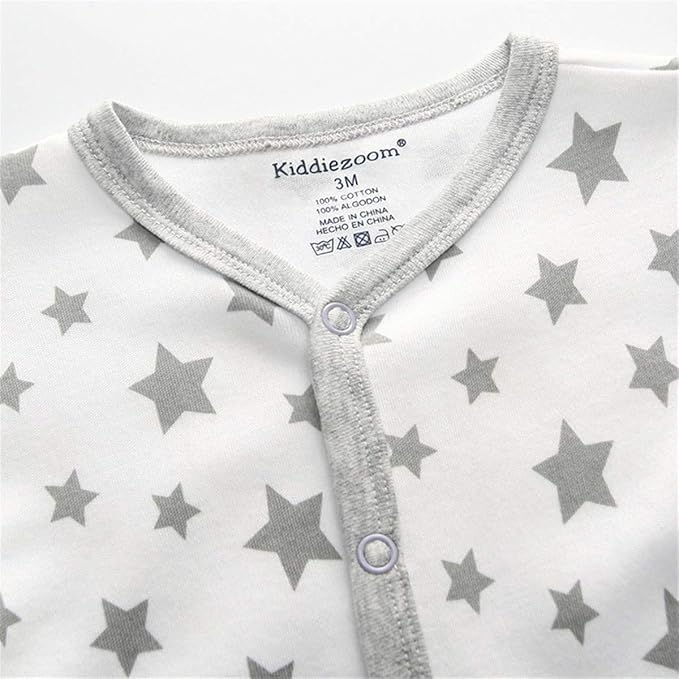 Kiddiezoom Baby and Toddler Boys'Snug Fit Footed One-Piece Romper Jumpsuit Cotton Cotton Footed Outfit-BubblyBeeBaby