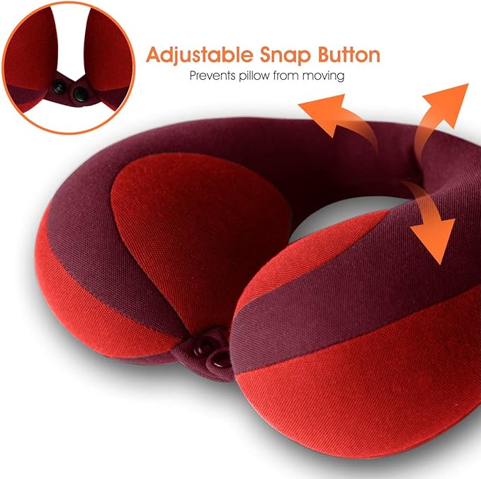 INFANZIA Kids Chin Supporting Travel Neck Pillow, Helps Support Head and Neck, Comfortably Designed for Head, Neck, and Chin Support - Gifts for Toddler/Child/Kids, Red-BubblyBeeBaby