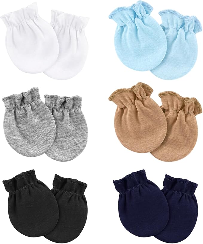 Newborn Baby Mittens No Scratch Cotton Elastic Wrist Gloves Infant Toddler Mittens for Baby Boy Girl 0-6 Months-BubblyBeeBaby