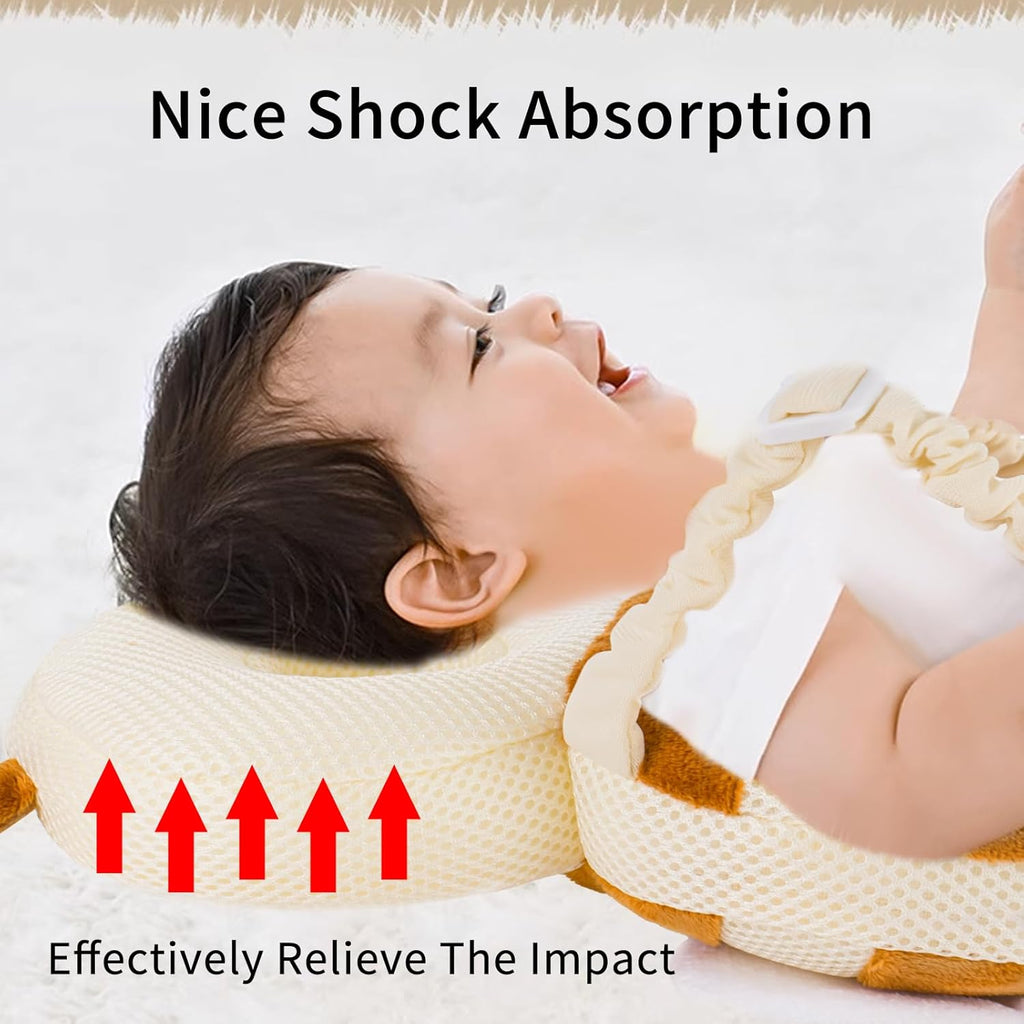 Baby Head Protector Backpack,Toddler Head Protector Padded Backpack Elasticated Carrier Wear,Breathable Polyester Mesh, Lightweight, Suitable for Summer(Bee)